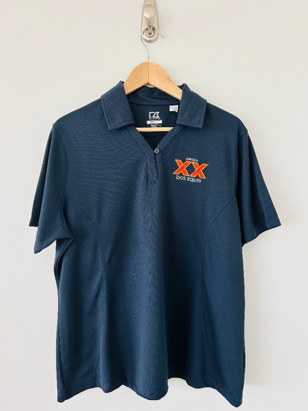 NWT Cutter & Buck Dos Equis CervezaXX Ladies Polo in Onx (Navy )Sz XXL